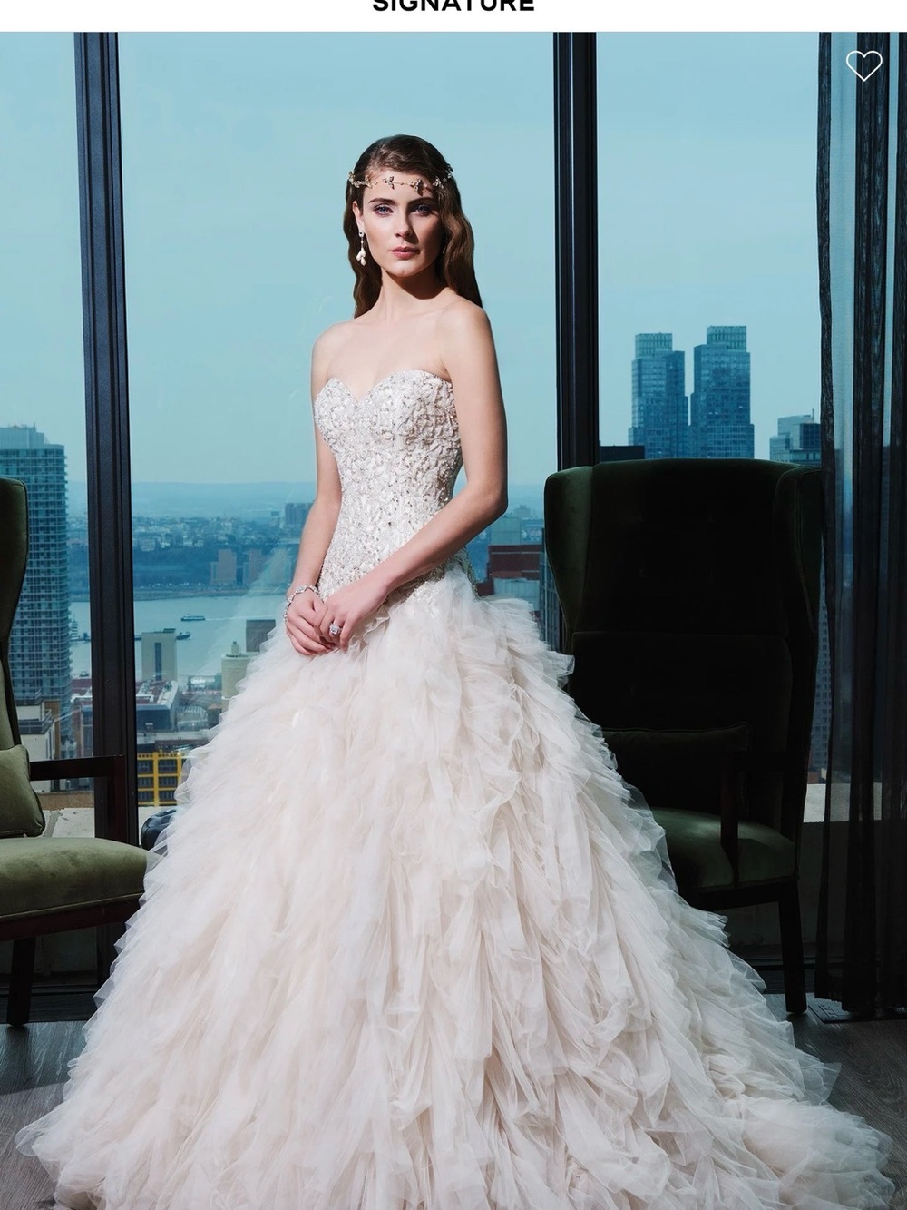 Justin Alexander Strapless Beaded Ball Gown Wedding Dress in Ivory 16 NWT